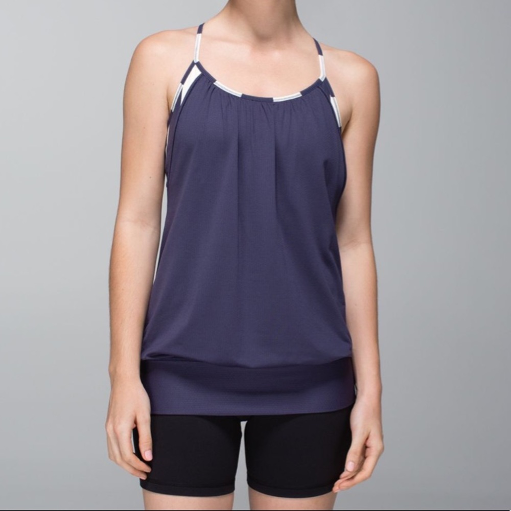 Lululemon No Limits Cadet Blue Tank Top Size 4 Racerback